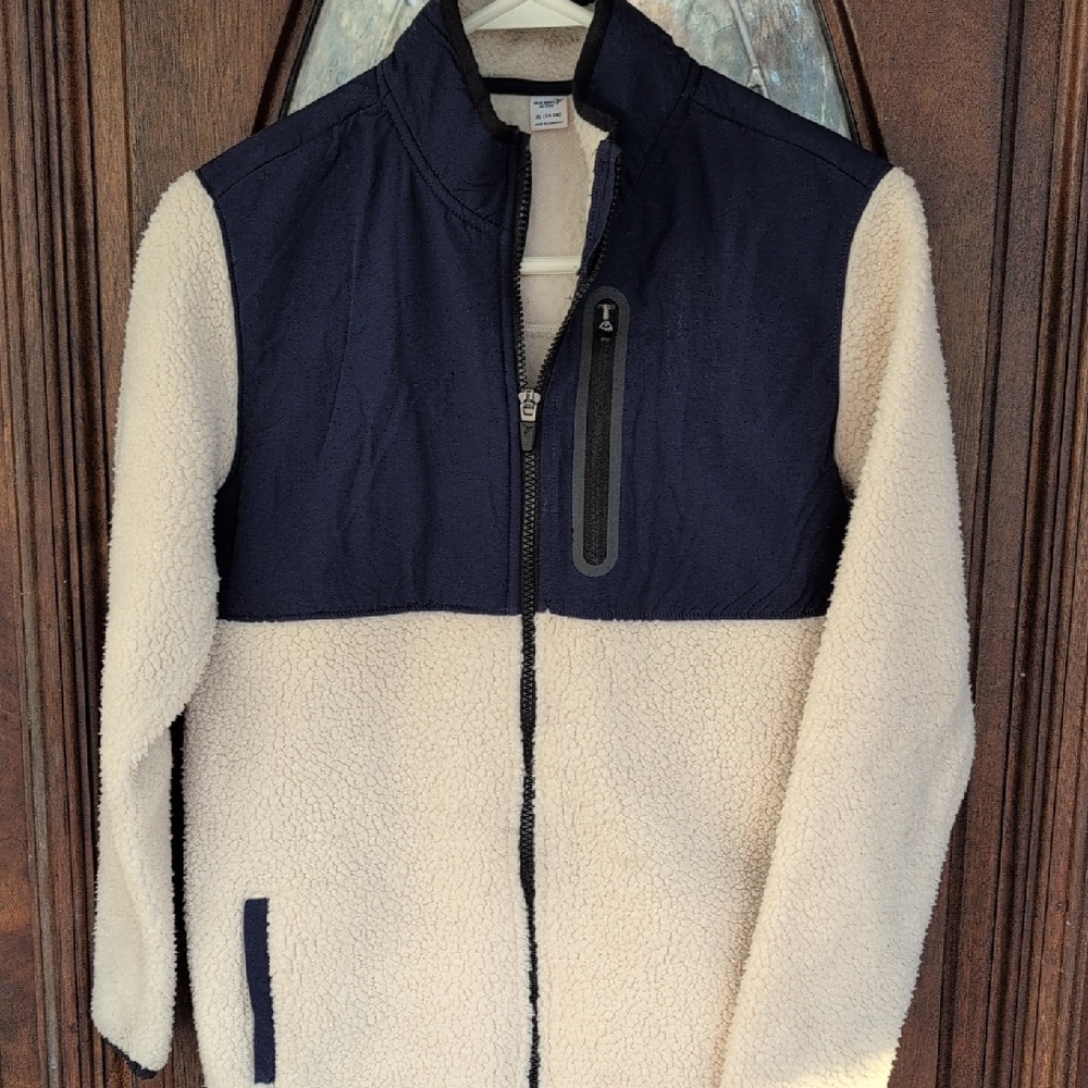 Old Navy Active Cream and Navy Fleece